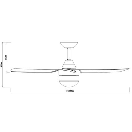 BAYSIDE 531016 - Ventilador de techo MEGARA 2xE14/15W/230V blanco + mando a distancia
