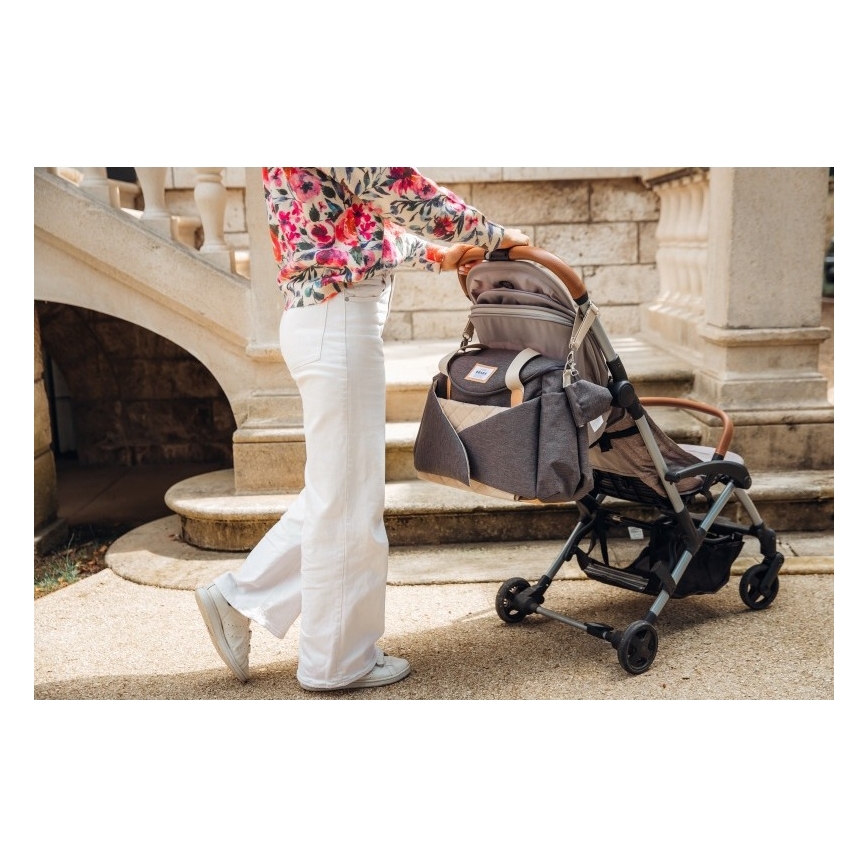 Beaba - Bolso cambiador para cochecito SYDNEY gris/beige