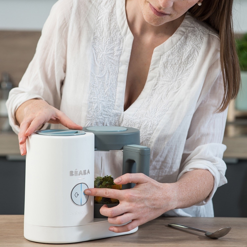 Beaba - Cocedor al vapor 2 en 1 BABYCOOK NEO blanco/gris