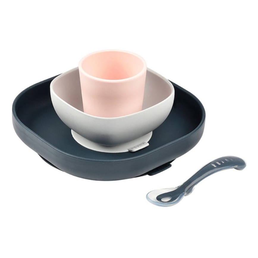 Beaba - Juego de comedor para niños Night blue 4 pzs
