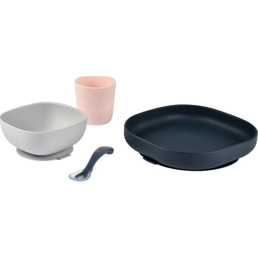 Beaba - Juego de comedor para niños Night blue 4 pzs