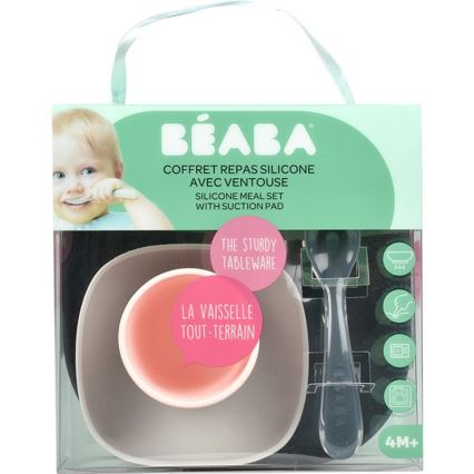 Beaba - Juego de comedor para niños Night blue 4 pzs