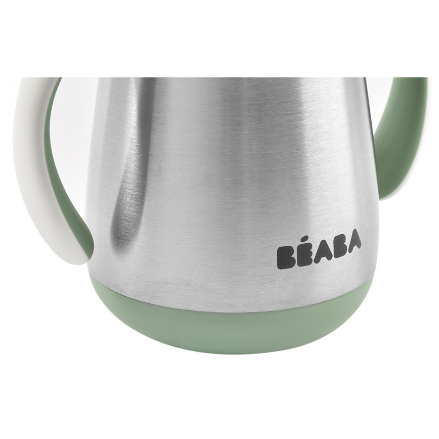 Beaba - Taza termoaislante con pajita 250 ml verde
