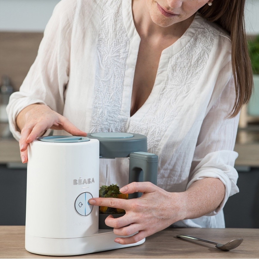 Beaba - Vaporera 2 en 1 BABYCOOK NEO verde/blanco