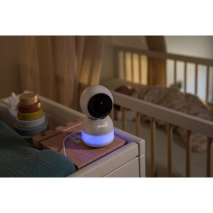 Beaba - Vigilabebés inteligente recargable con monitor ZEN NIGHT 720p 5V 4000 mAh Wi-Fi blanco