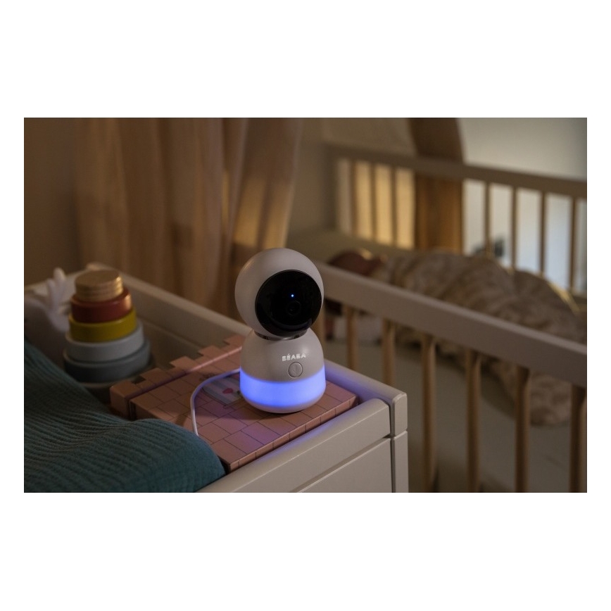 Beaba - Vigilabebés inteligente recargable con monitor ZEN NIGHT 720p 5V 4000 mAh Wi-Fi blanco