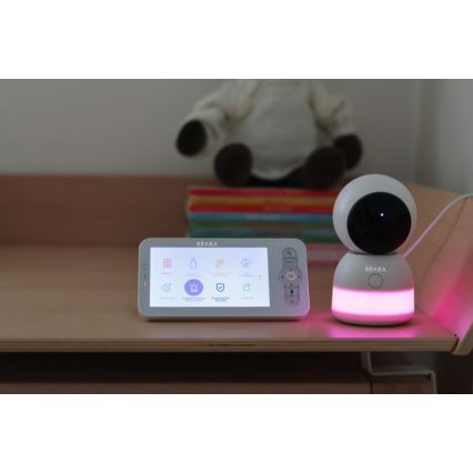 Beaba - Vigilabebés inteligente recargable con monitor ZEN NIGHT 720p 5V 4000 mAh Wi-Fi blanco