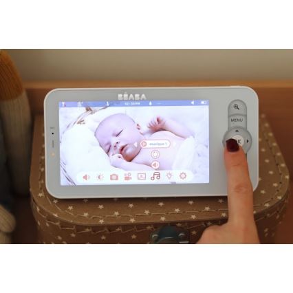 Beaba - Vigilabebés inteligente recargable con monitor ZEN NIGHT 720p 5V 4000 mAh Wi-Fi blanco