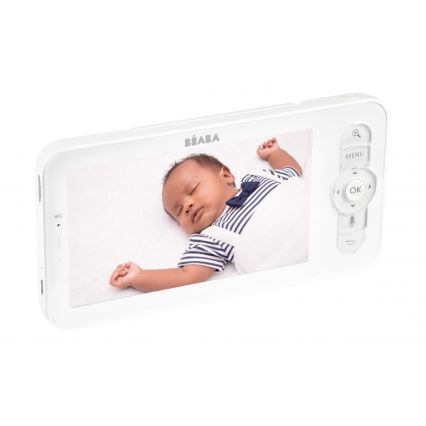 Beaba - Vigilabebés inteligente recargable con monitor ZEN NIGHT 720p 5V 4000 mAh Wi-Fi blanco