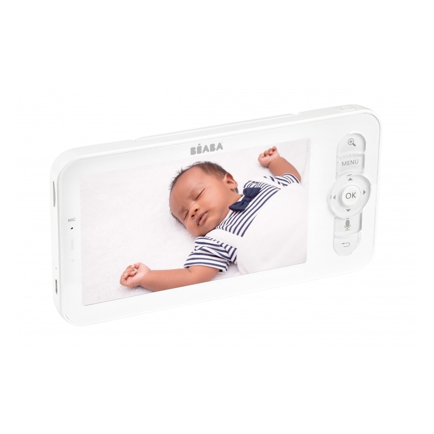 Beaba - Vigilabebés inteligente recargable con monitor ZEN NIGHT 720p 5V 4000 mAh Wi-Fi blanco