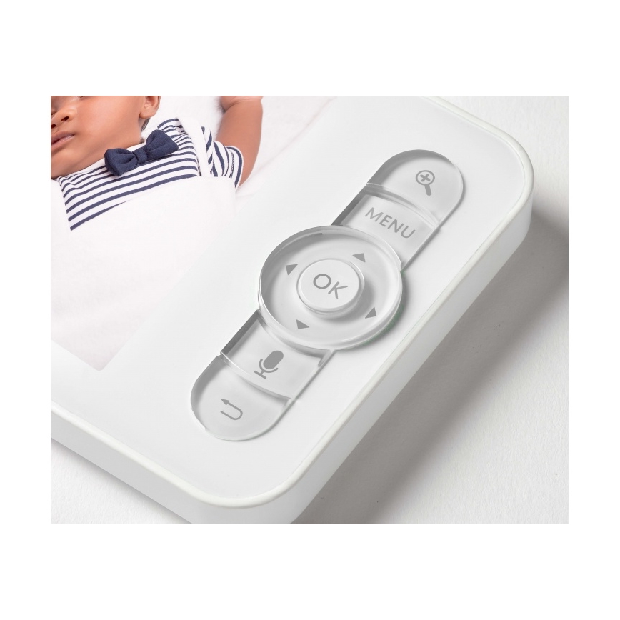 Beaba - Vigilabebés inteligente recargable con monitor ZEN NIGHT 720p 5V 4000 mAh Wi-Fi blanco