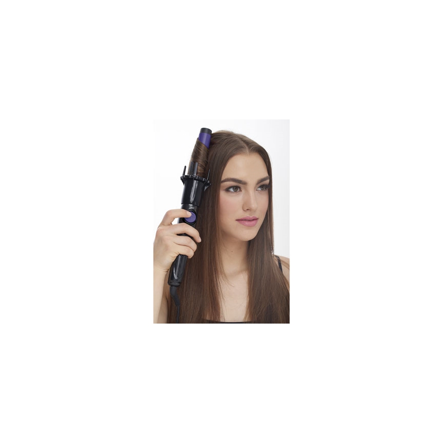 Bellissima 11307 - Rizador rotatorio para cabello RICCI&CURL 230V negro/violeta