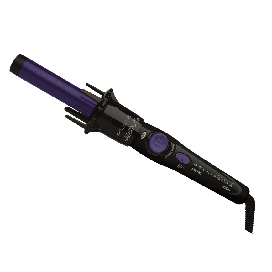 Bellissima 11307 - Rizador rotatorio para cabello RICCI&CURL 230V negro/violeta