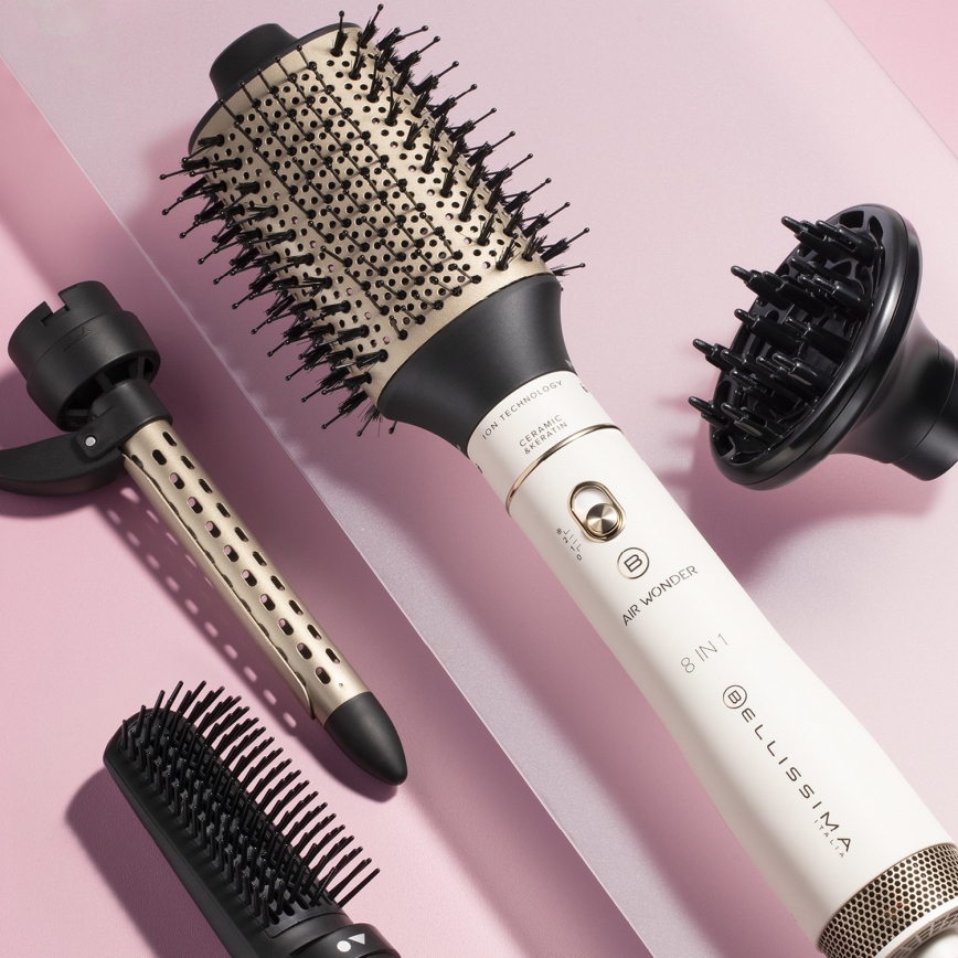 Bellissima 11847 - Cepillo de aire caliente 8 en 1 AIR WONDER 1000W/230V blanco/dorado