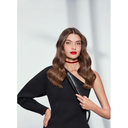 Bellissima 11948 - Plancha de pelo con pantalla LCD y tecnología infrarroja 60W/230V, negra