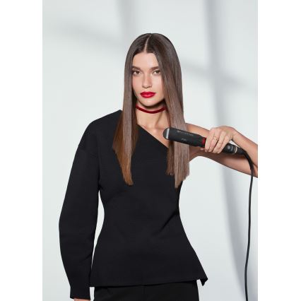 Bellissima 11948 - Plancha de pelo con pantalla LCD y tecnología infrarroja 60W/230V, negra