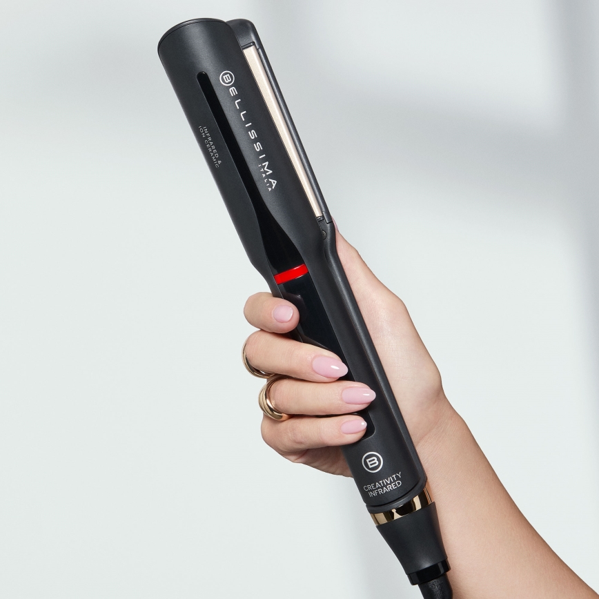 Bellissima 11948 - Plancha de pelo con pantalla LCD y tecnología infrarroja 60W/230V, negra