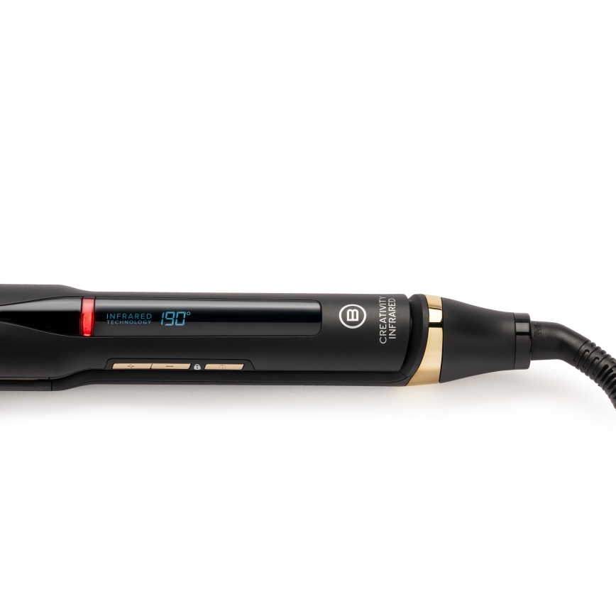 Bellissima 11948 - Plancha de pelo con pantalla LCD y tecnología infrarroja 60W/230V, negra