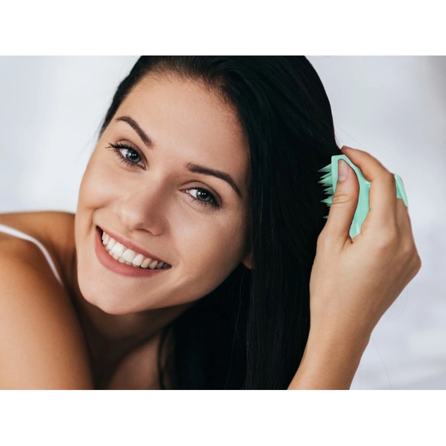Beper - Cepillo masajeador para el cuero cabelludo, color verde menta