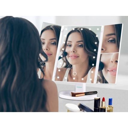 Beper - Espejo de maquillaje con iluminación LED 4xAAA/5V