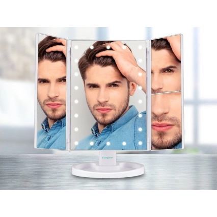 Beper - Espejo de maquillaje con iluminación LED 4xAAA/5V