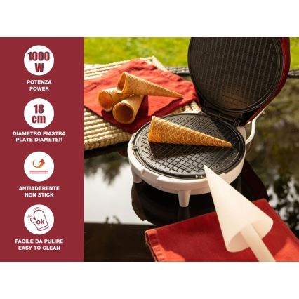 Beper - Gofrera 2 en 1 1000W/230V roja