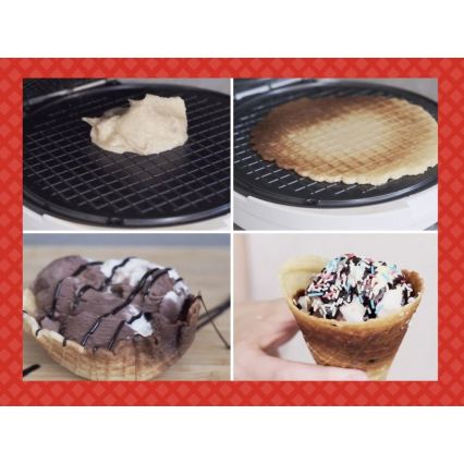 Beper - Gofrera 2 en 1 1000W/230V roja