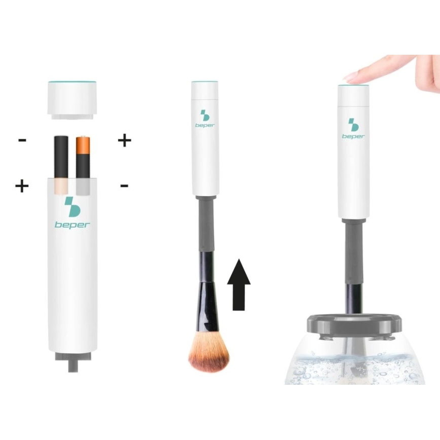 Beper - Limpiador para brochas de maquillaje 2xAAA