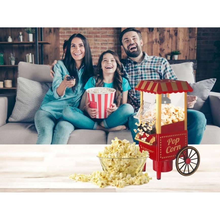 Beper - Máquina de palomitas 1200W/230V roja