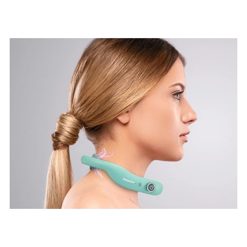 Beper - Masajeador de cuello recargable con EMS 5V/900 mAh verde menta