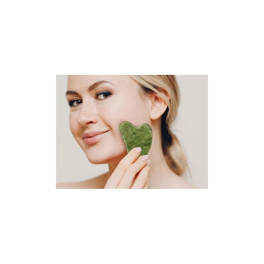Beper - Rodillo de masaje y piedra Gua Sha de jade