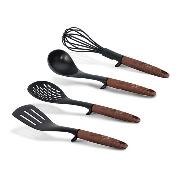 BerlingerHaus - Juego de utensilios de cocina 4 piezas negro/marrón
