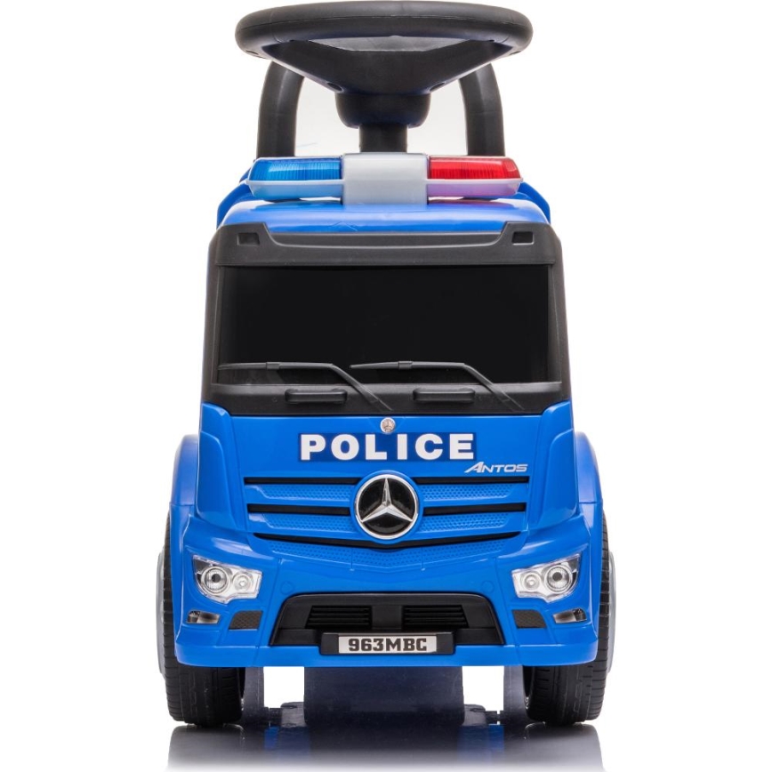 Bicicleta de empuje Mercedes Coche de policía 2xAA azul