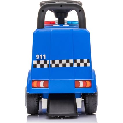 Bicicleta de empuje Mercedes Coche de policía 2xAA azul