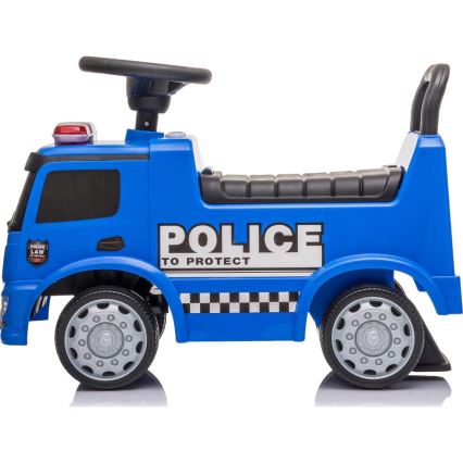 Bicicleta de empuje Mercedes Coche de policía 2xAA azul