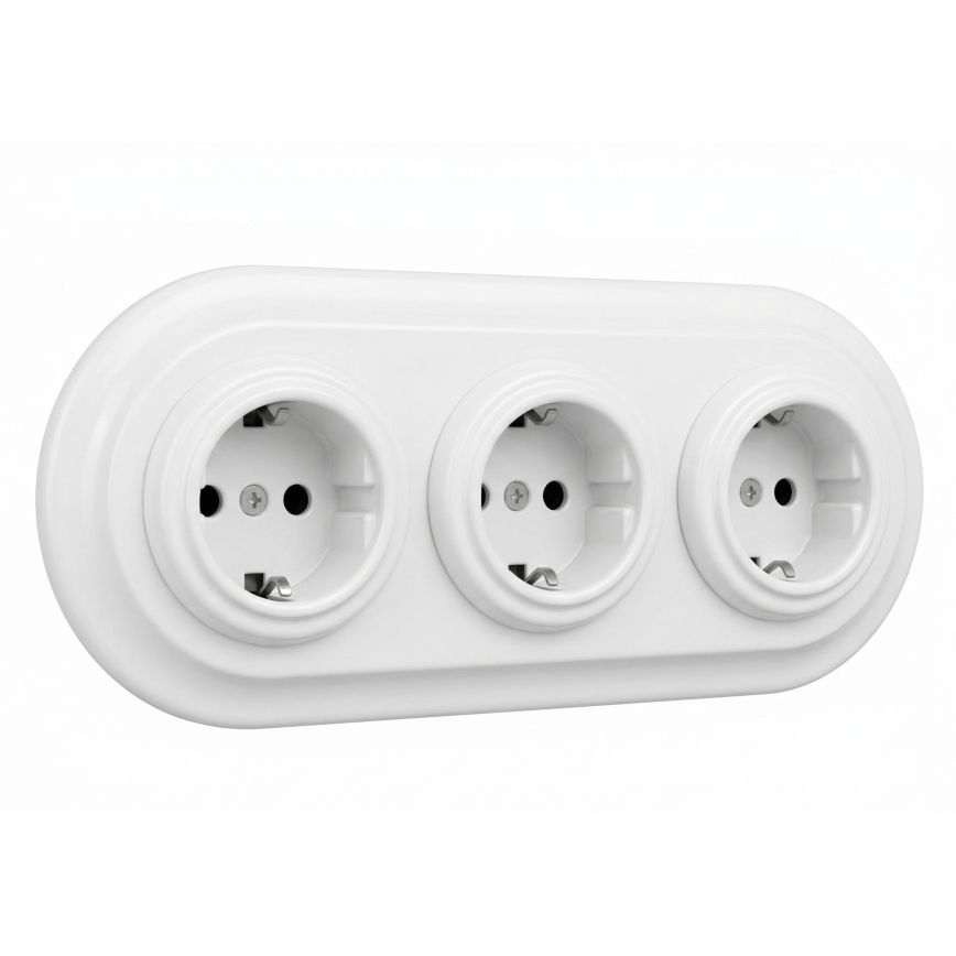 Bohemia-Design - Marco retro triple de porcelana en blanco