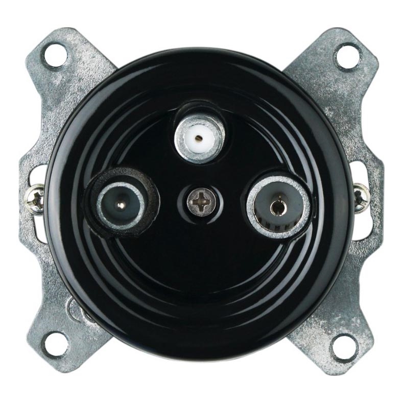 Bohemia-Design - Toma TV/SAT-W retro de porcelana sin marco, negra