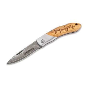 Böker - Cuchillo de bolsillo Magnum Caveman de acero damasco, 19,4 cm