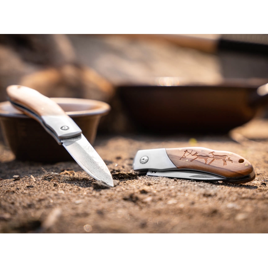 Böker - Navaja de bolsillo de Damasco Magnum Caveman 19,4 cm