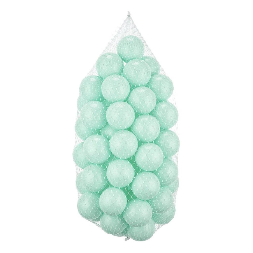 Bolas de plástico para jugar 50 unidades, diámetro 7 cm, color menta