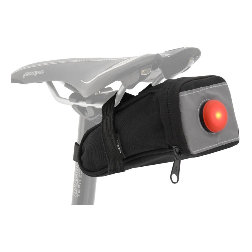 Bolsa para sillín de bicicleta 0,5 l con luz LED trasera 2xCR2032