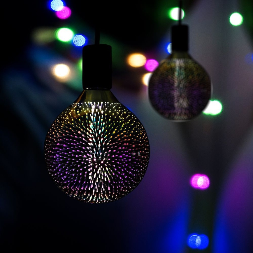 Bombilla decorativa LED 3D FILAMENTO G125 E27/4W/230V 3000K