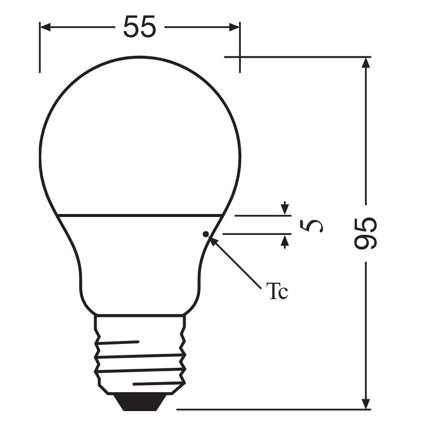 Bombilla LED A40 E27/4,9W/230V 2700K - Osram
