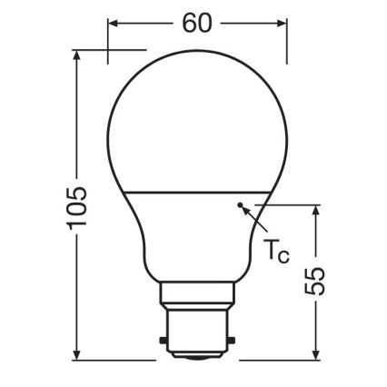 Bombilla LED A60 B22d/8,5W/230V 2700K - Osram