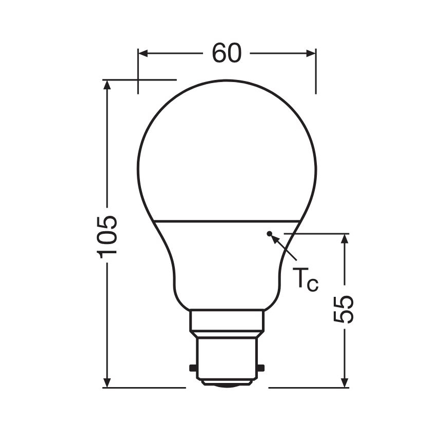 Bombilla LED A60 B22d/8,5W/230V 2700K - Osram