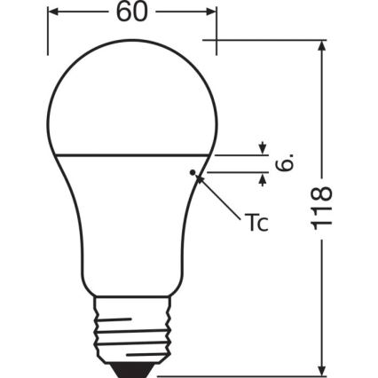 Bombilla LED A60 E27/13W/230V 3000K - Osram