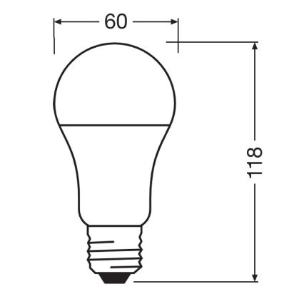 Bombilla LED antibacteriana A100 E27/13W/230V 6500K - Osram