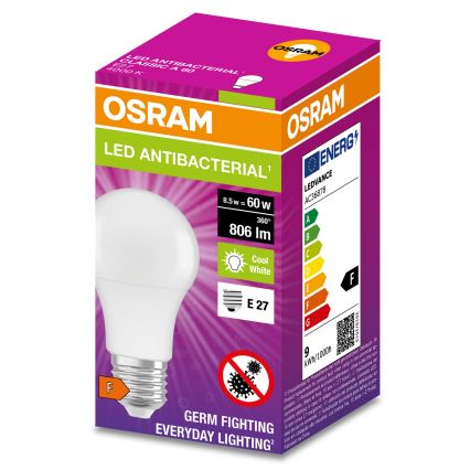 Bombilla LED antibacteriana A60 E27/8,5W/230V 4000K - Osram