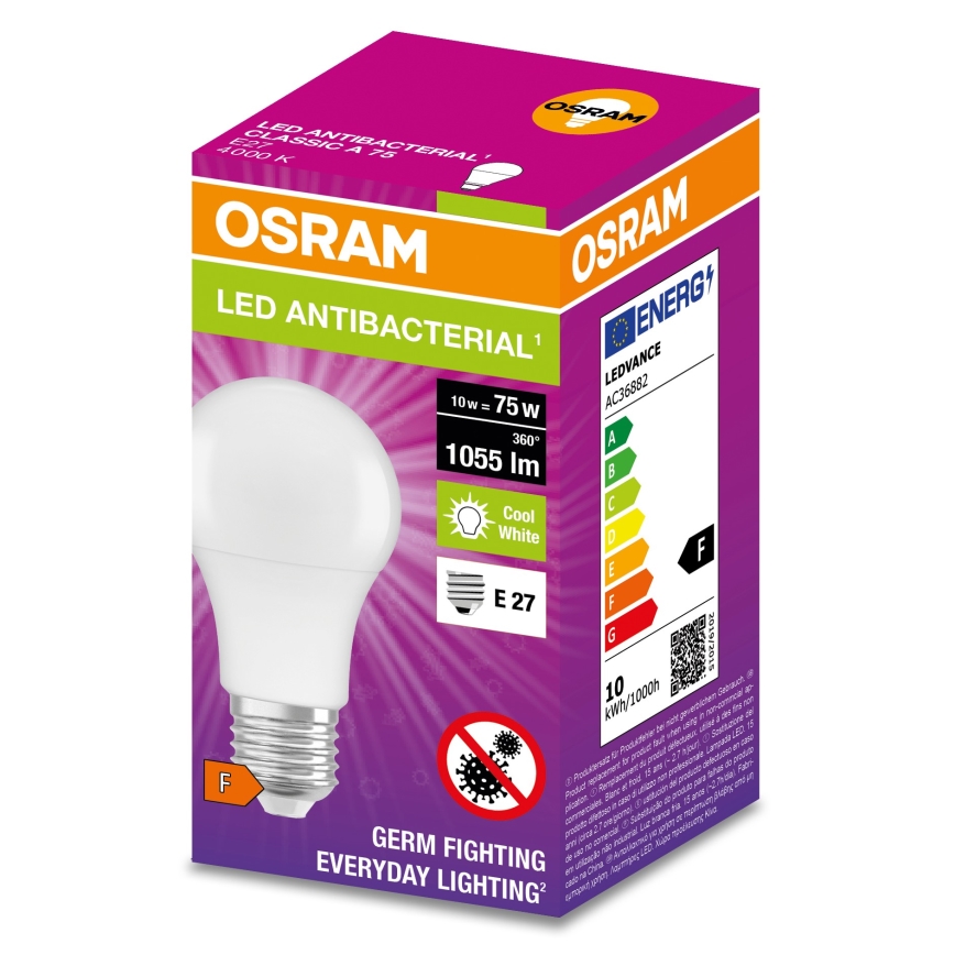 Bombilla LED antibacteriana A75 E27/10W/230V 4000K - Osram