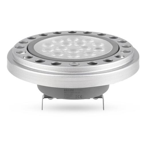 Bombilla LED AR111 G53/12W/12V 3000K plata 30°